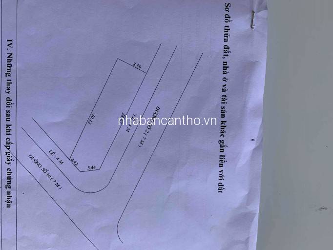 Bán Nền Góc 2 mặt tiền (8,6 x 30) đường số 2 và số 10 KDC XÂY DỰNG CẦN THƠ GIÁP NAM LONG