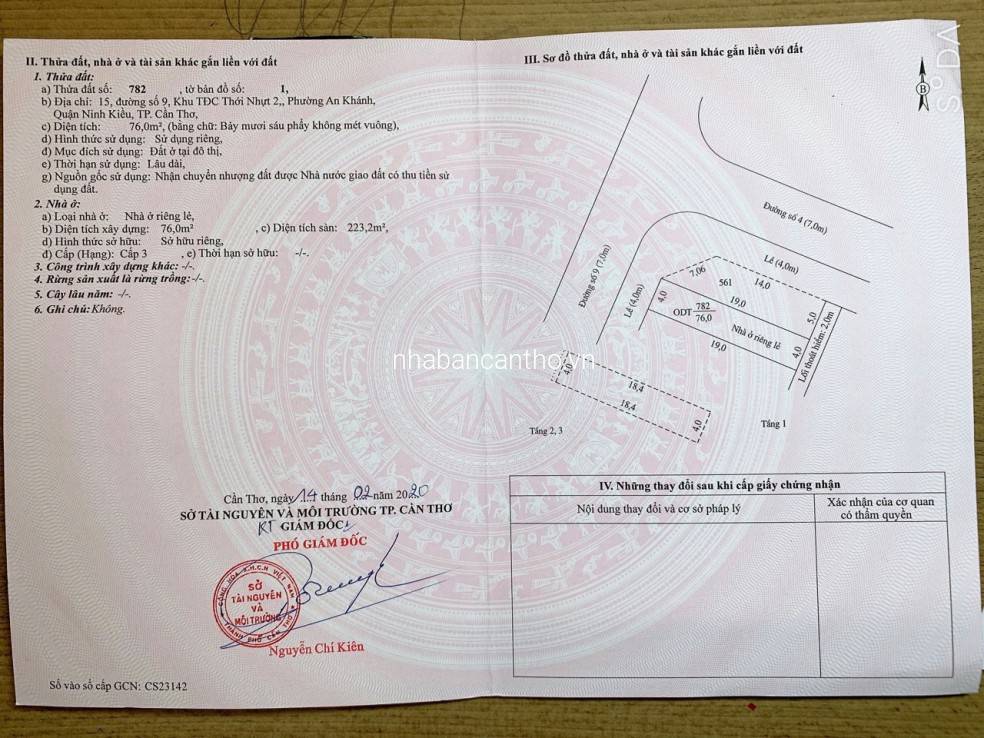Nhà 1 trệt 2 lầu mới xây kdc thới nhựt 2 - DT: 4x19