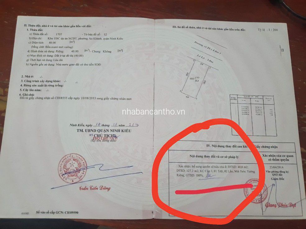 Bán nhà 2 lầu hoàn công gần Đại Học Y Dược cần thơ