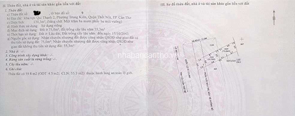 NHÀ MẶT TIỀN QL91 GẦN CHỢ TRUNG KIÊN-THỐT NỐT-CẦN THƠ