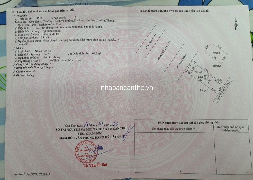 BÁN NHÀ TRỆT LẦU ĐS1 KDC HOÀNG QUÂN - 2tỷ700 - LH 0931.0000.94 gặp e BÌNH