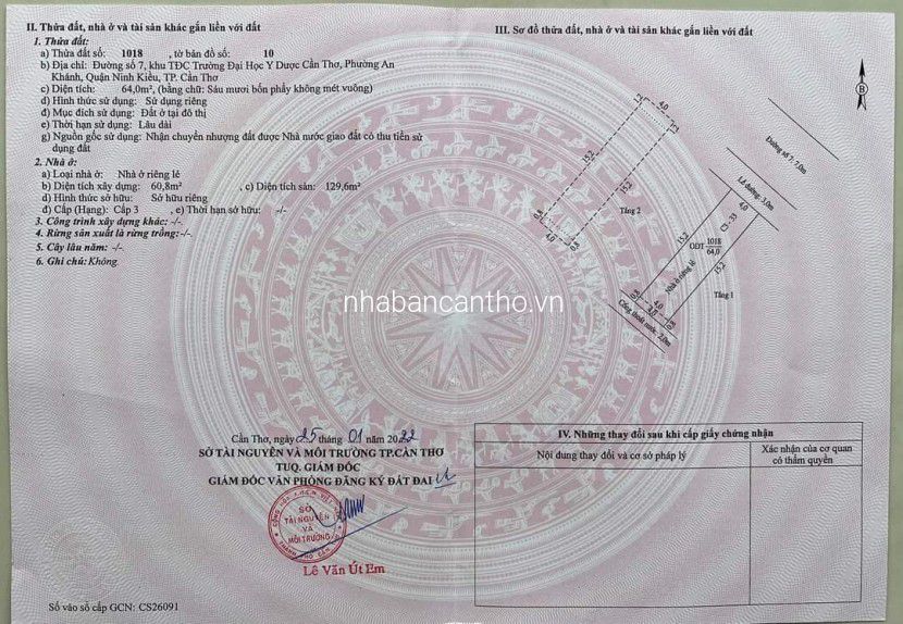 BÁN NHÀ MỚI 100%, 1 TRỆT 1 LẦU KDC ĐẠI HỌC Y DƯỢC, CẦN THƠ