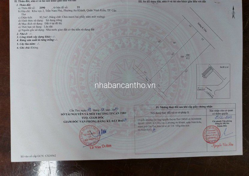 BÁN NỀN HẺM CÂY GÒN ĐƯỜNG TRẦN NAM PHÚ GIÁ 2 TỶ 8