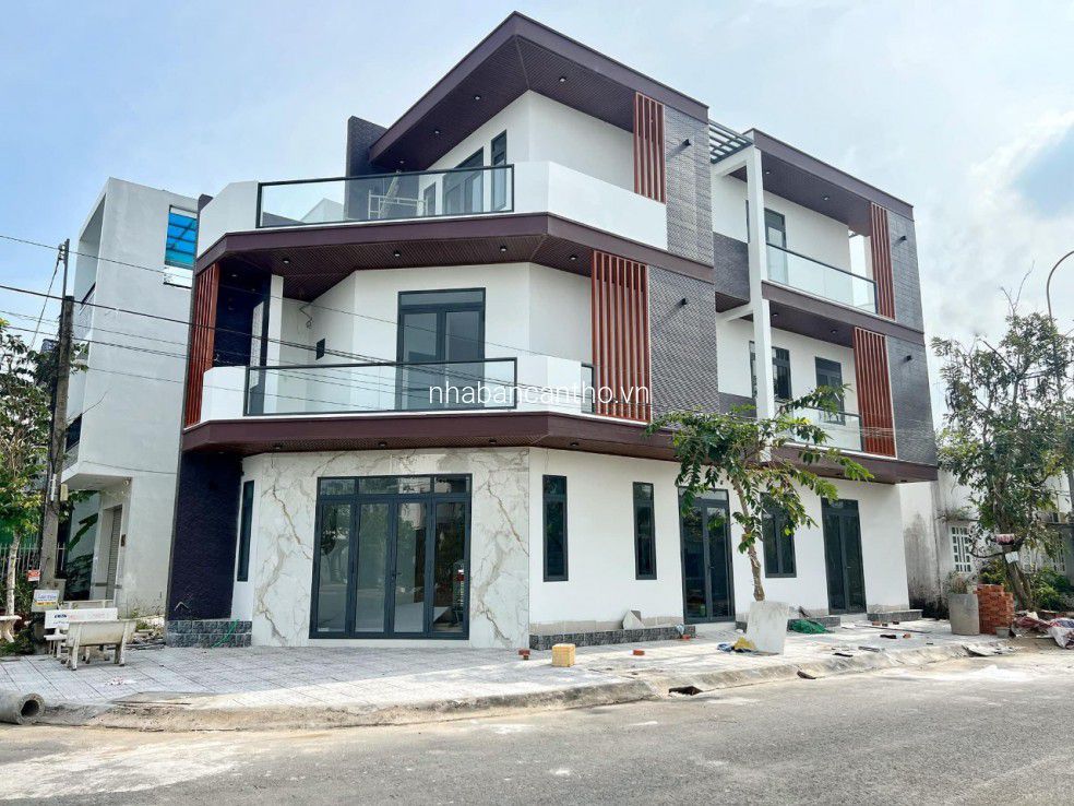 Nhà mới 1 trệt 2 lầu góc 2 mặt tiền đối diện khu Biệt Thự đường B9 Khu dân cư Phú An, Cái Răng, Cần Thơ_6,8tỷ