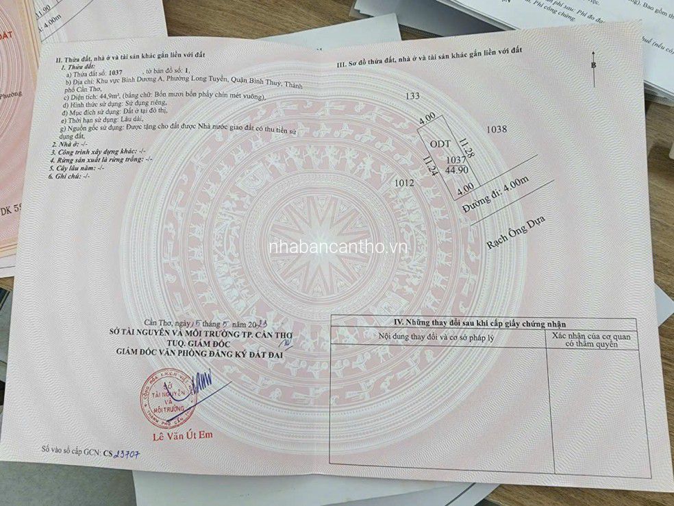 CHỈ CẦN 200TR CÓ NGAY NỀN 4X11M THỔ CƯ TẠI P.LONG TUYỀN, Q.BÌNH THỦY, TP.CẦN THƠ.