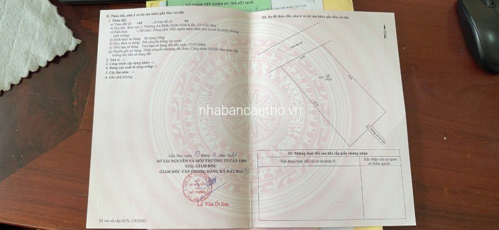 BÁN 1600M2 ĐẤT KDC 3A, P.AN BÌNH, Q.NINH KIỀU, TPCT.