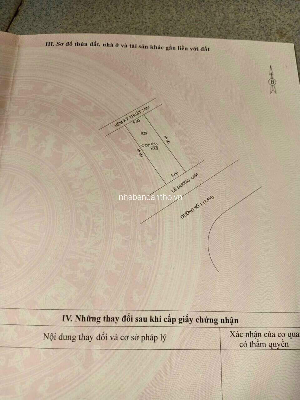 Bán nền trên đường trục thông ra quốc lộ 1A, gần bến xe trung tâm thành phố cần thơ